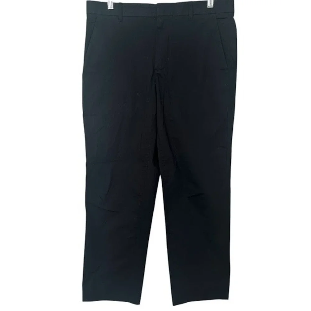New Everlane Black Lightweight Cotton Straight Leg‎ Capri Pants Womens 32